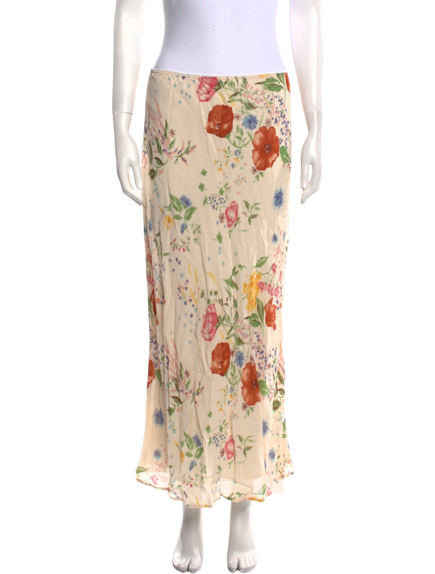 Reformation Floral Print Midi Length Skirt
