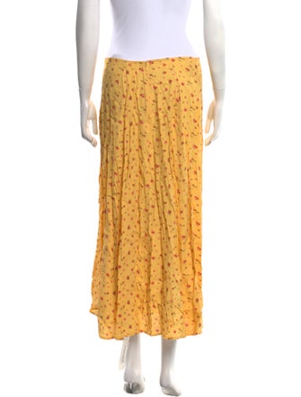 Reformation Floral Print Midi Length Skirt