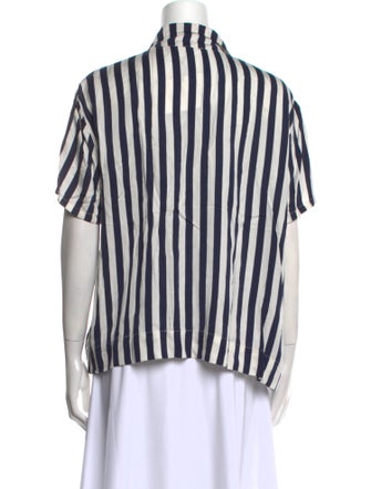 Reformation Striped Short Sleeve Button-Up Top