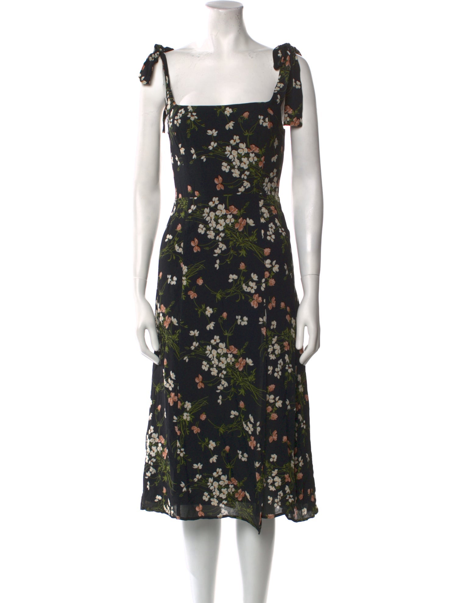 Reformation Floral Print Midi Length Dress