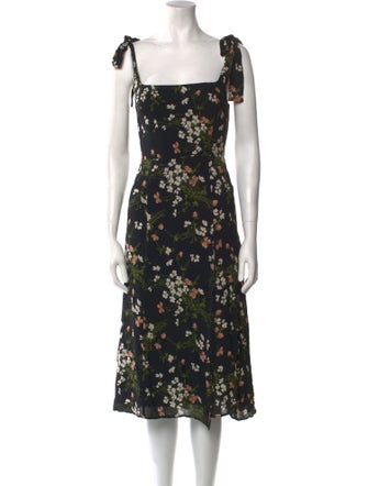 Reformation Floral Print Midi Length Dress