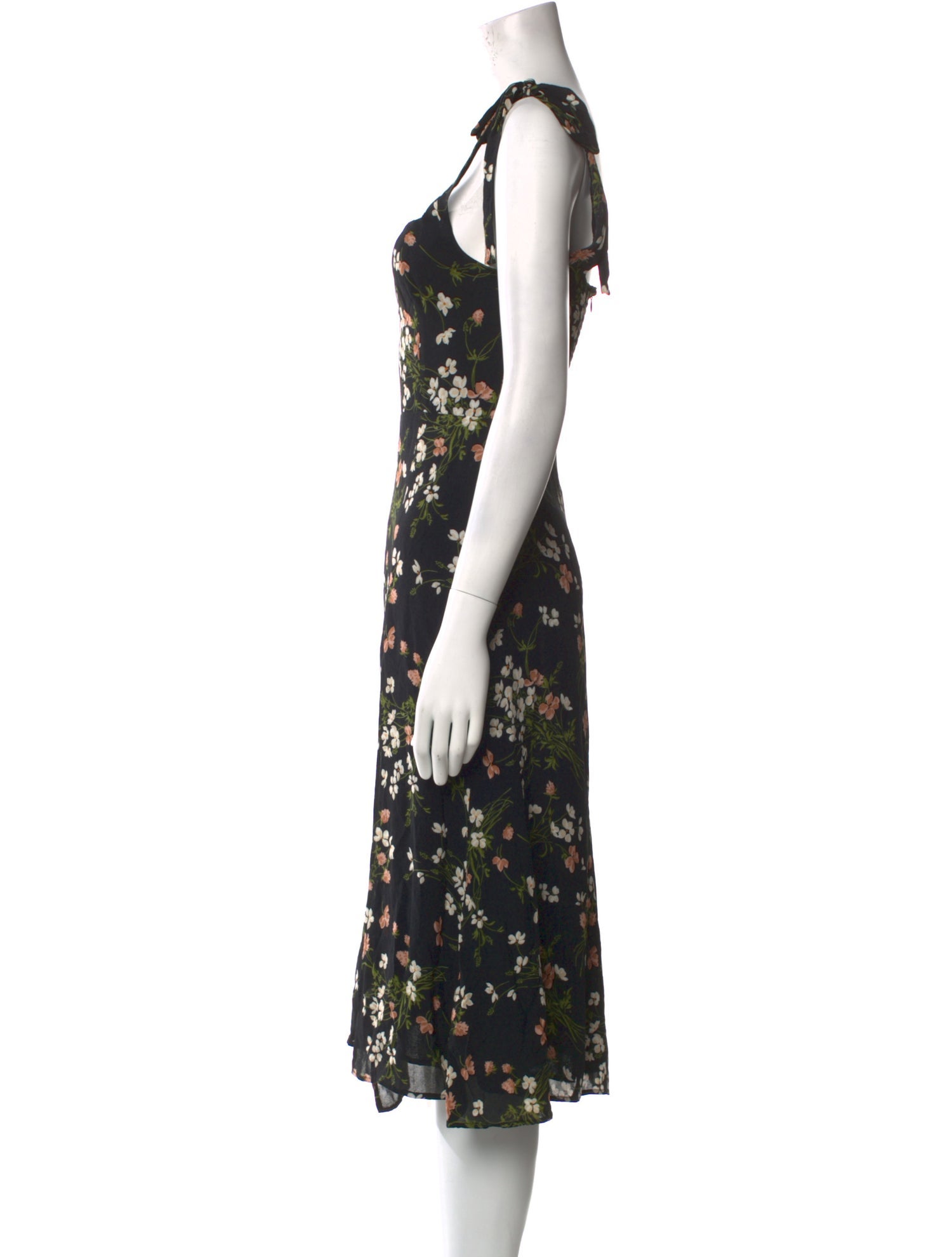 Reformation Floral Print Midi Length Dress