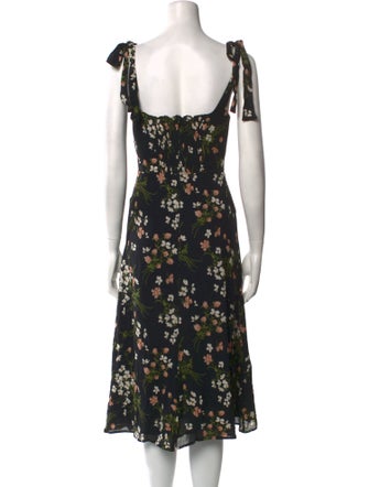 Reformation Floral Print Midi Length Dress