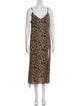 Reformation Animal Print Midi Length Dress