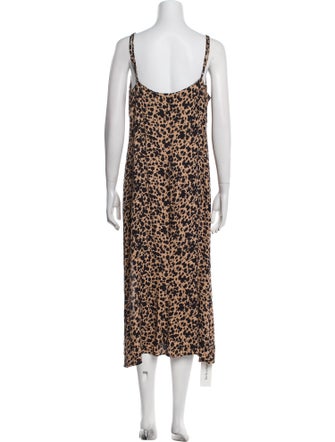 Reformation Animal Print Midi Length Dress