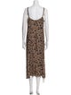 Reformation Animal Print Midi Length Dress