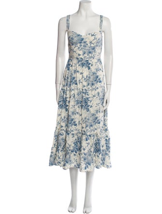 Reformation Floral Print Midi Length Dress