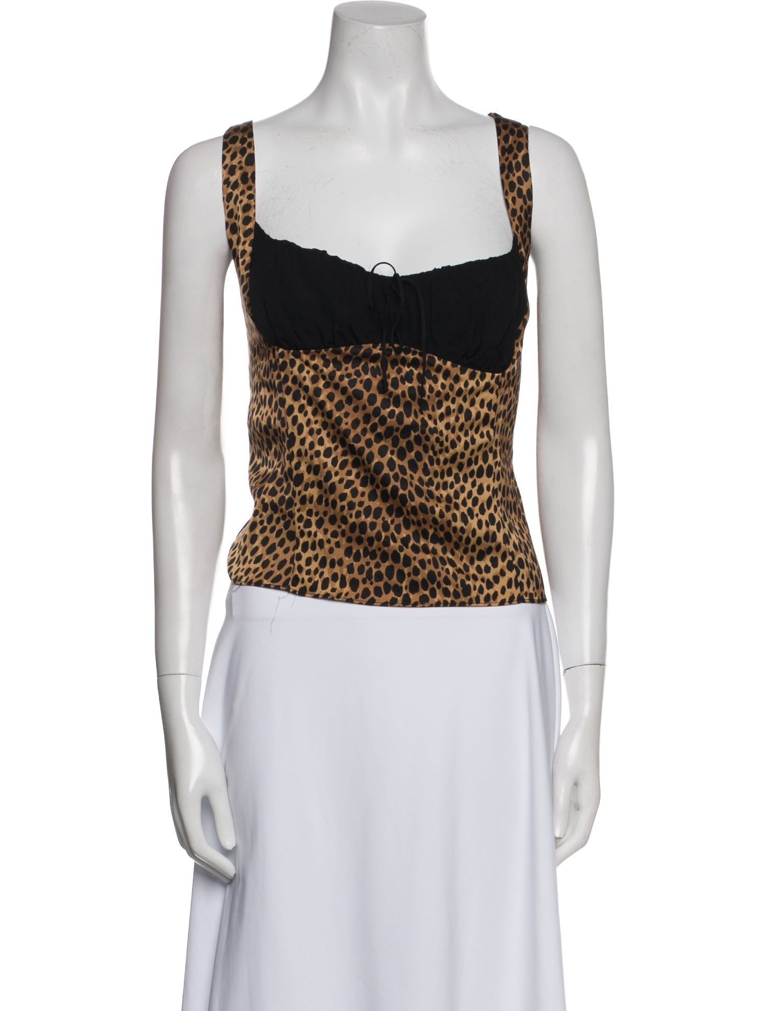 Reformation Animal Print Square Neckline Crop Top w/ Tags