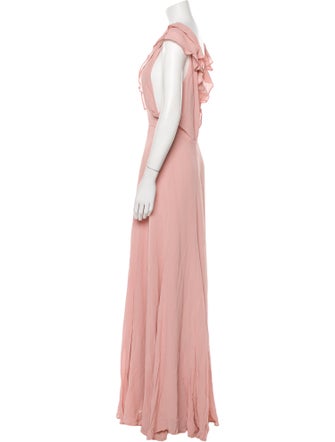 Reformation V-Neck Long Dress