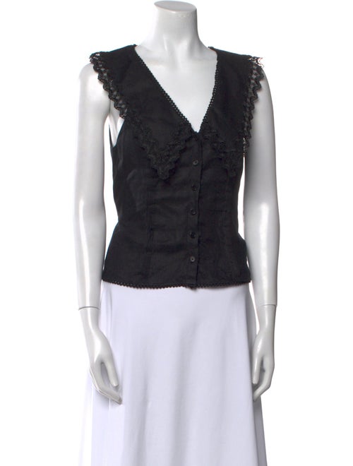 Reformation Linen V-Neck Crop Top