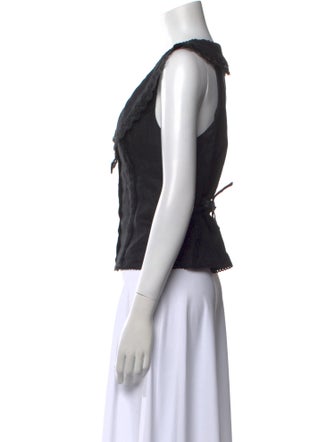 Reformation Linen V-Neck Crop Top