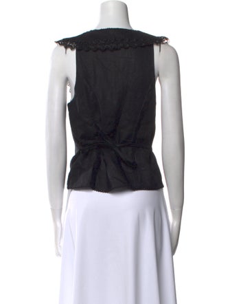 Reformation Linen V-Neck Crop Top