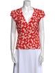 Reformation Floral Print V-Neck Top