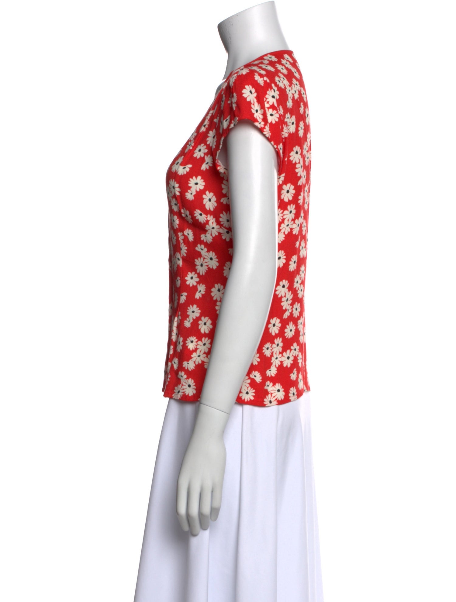 Reformation Floral Print V-Neck Top