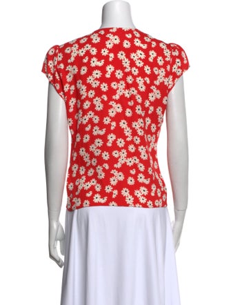 Reformation Floral Print V-Neck Top