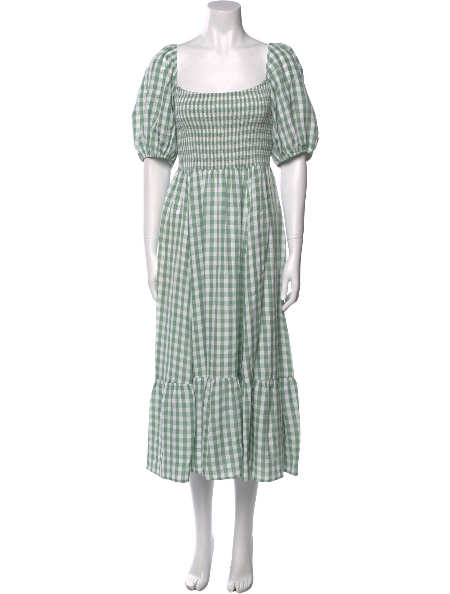 Reformation Plaid Print Midi Length Dress