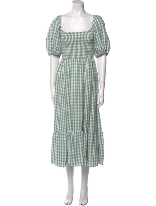 Reformation Plaid Print Midi Length Dress