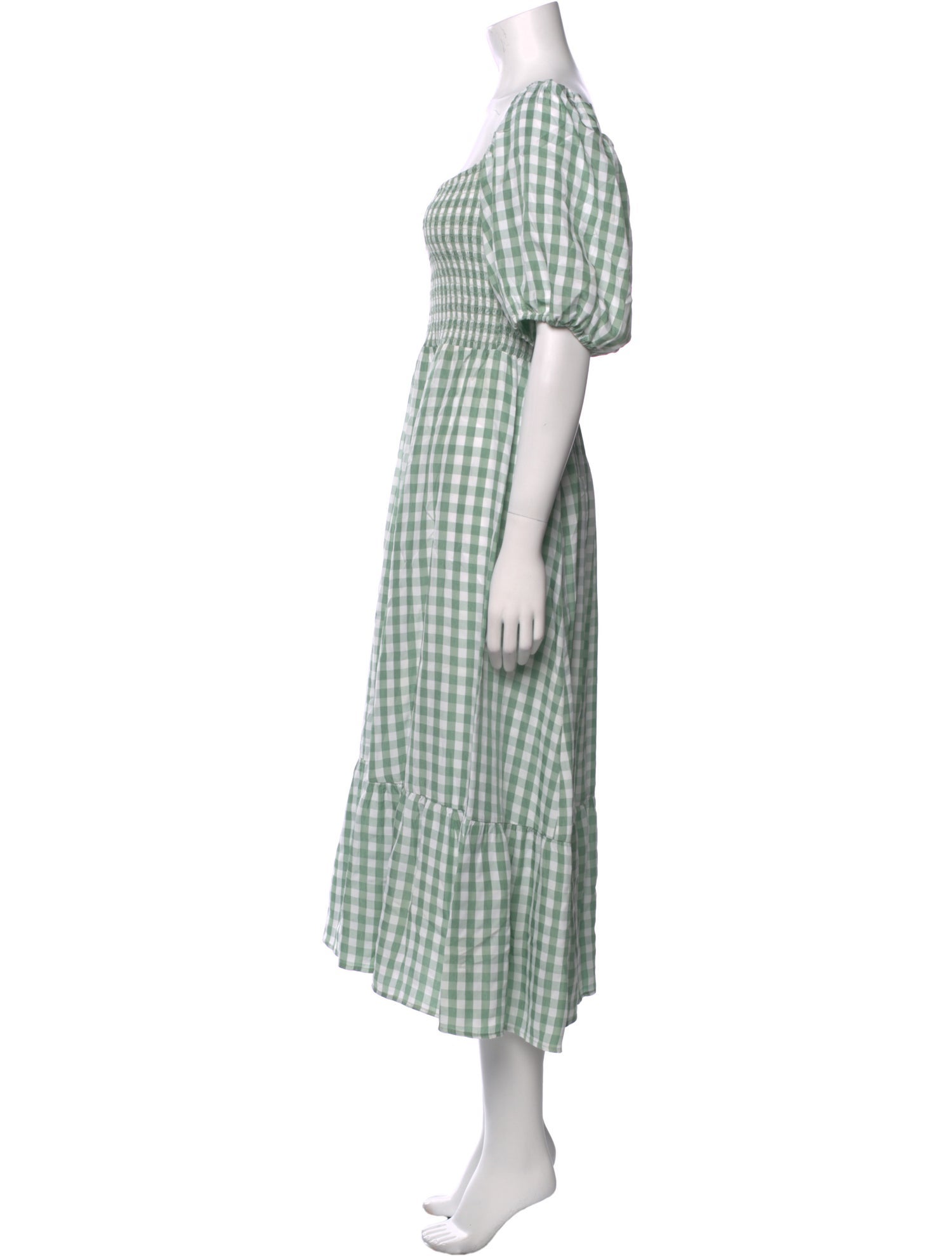 Reformation Plaid Print Midi Length Dress