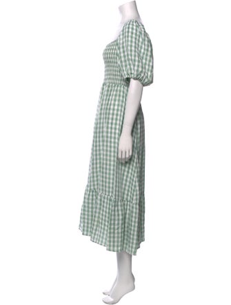 Reformation Plaid Print Midi Length Dress