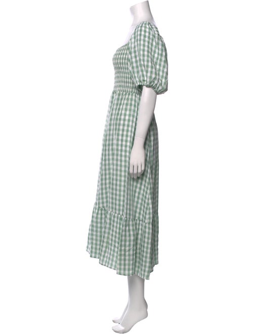 Reformation Plaid Print Midi Length Dress