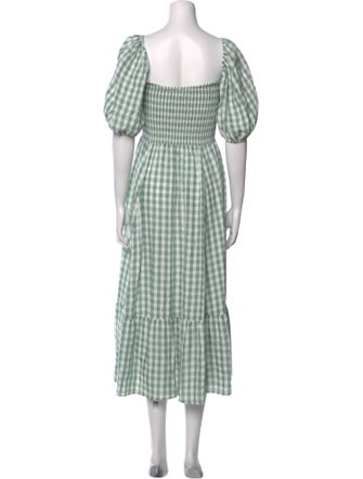 Reformation Plaid Print Midi Length Dress