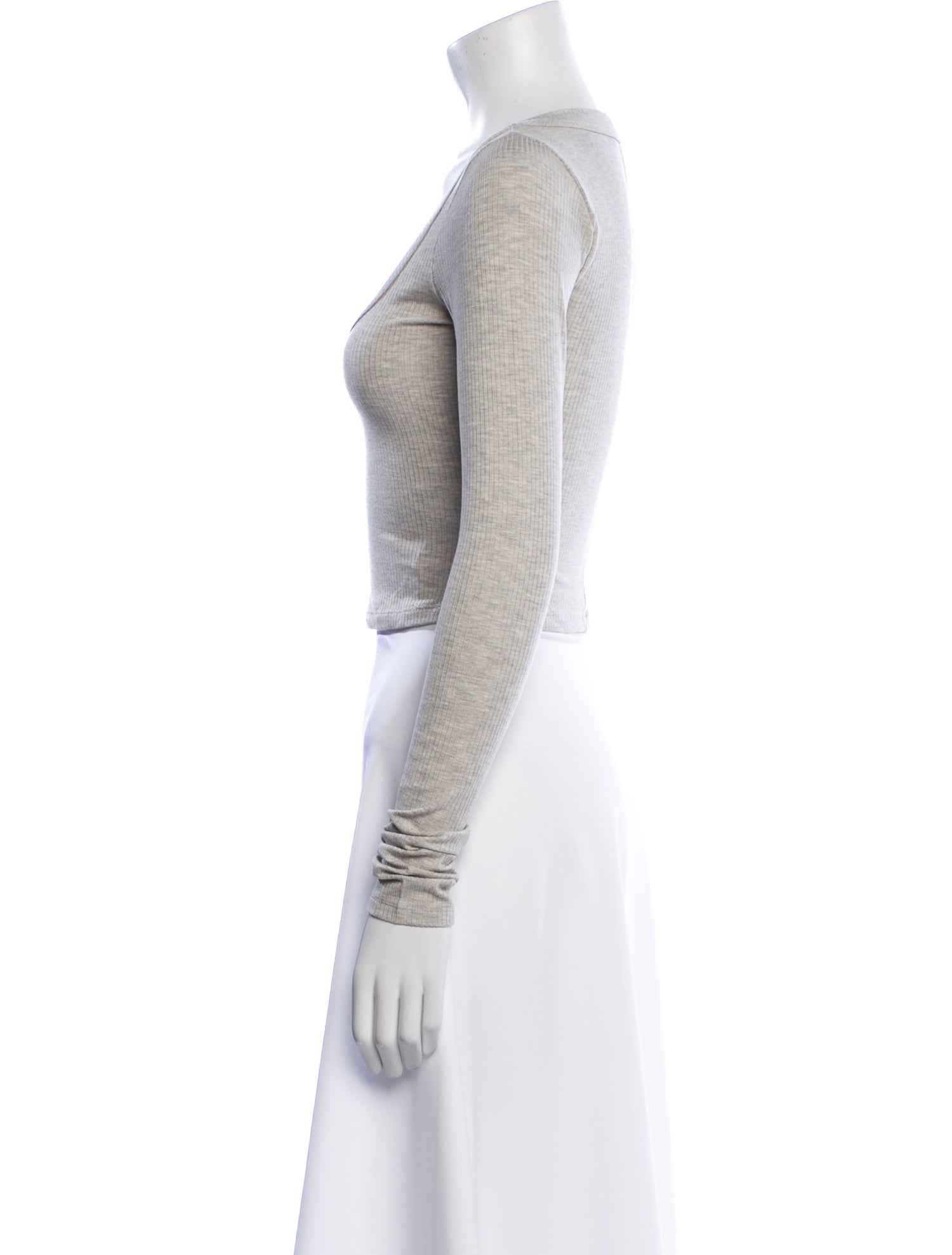 Reformation Scoop Neck Long Sleeve Crop Top