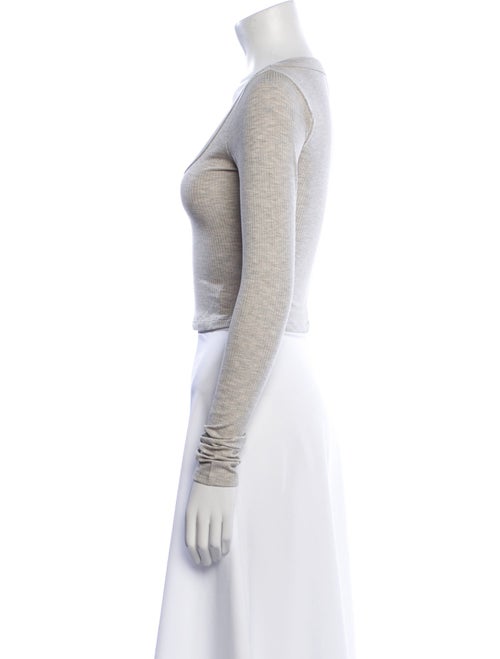 Reformation Scoop Neck Long Sleeve Crop Top