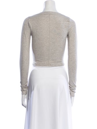 Reformation Scoop Neck Long Sleeve Crop Top