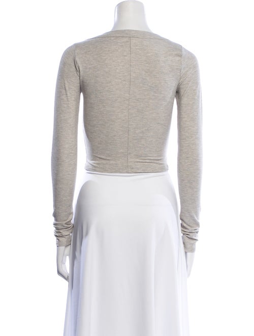 Reformation Scoop Neck Long Sleeve Crop Top