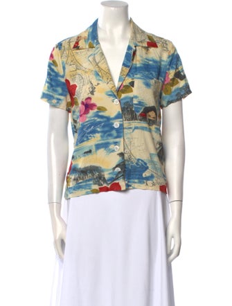 Reformation Printed Short Sleeve Polo