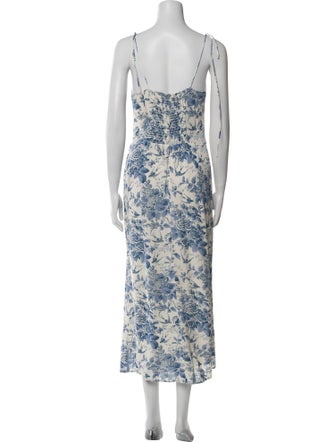Reformation Floral Print Midi Length Dress