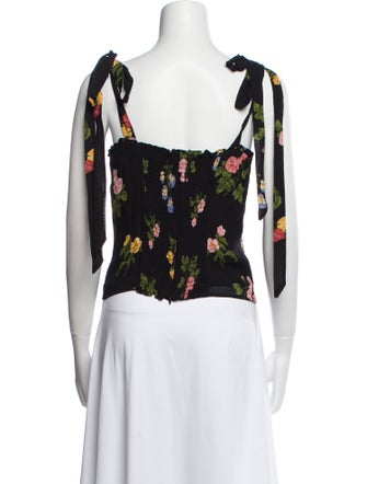 Reformation Floral Print Square Neckline Crop Top