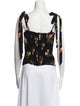 Reformation Floral Print Square Neckline Crop Top