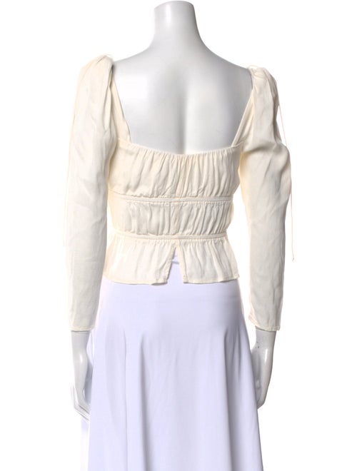 Reformation Square Neckline Three-Quarter Sleeve Crop Top