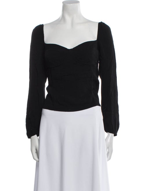 Reformation Square Neckline Long Sleeve Crop Top