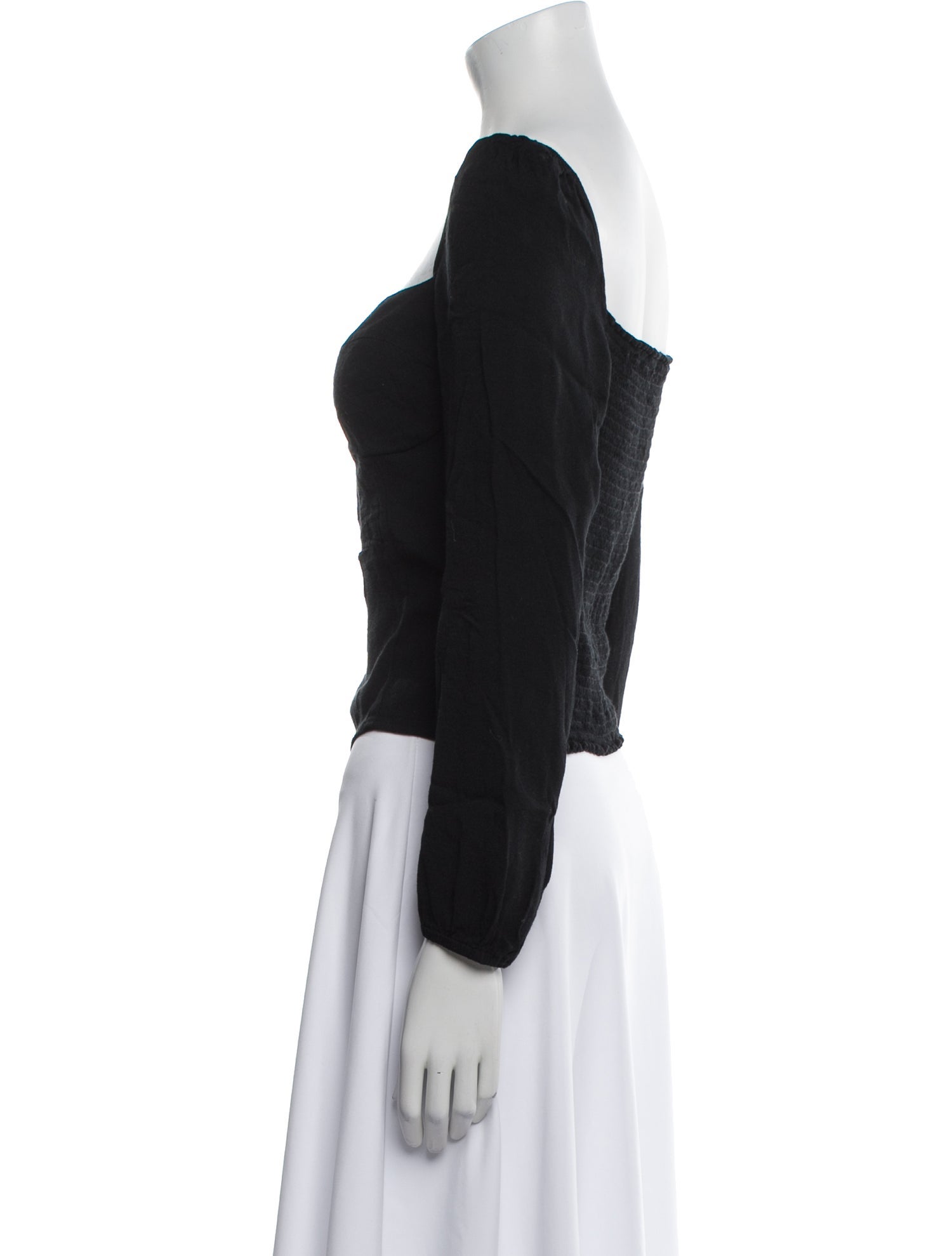 Reformation Square Neckline Long Sleeve Crop Top