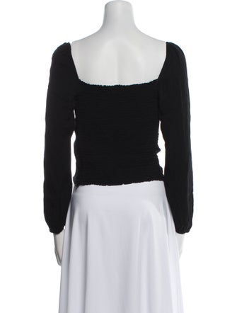 Reformation Square Neckline Long Sleeve Crop Top