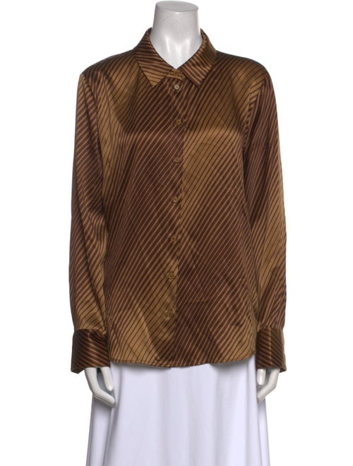 Reformation Silk Striped Button-Up Top