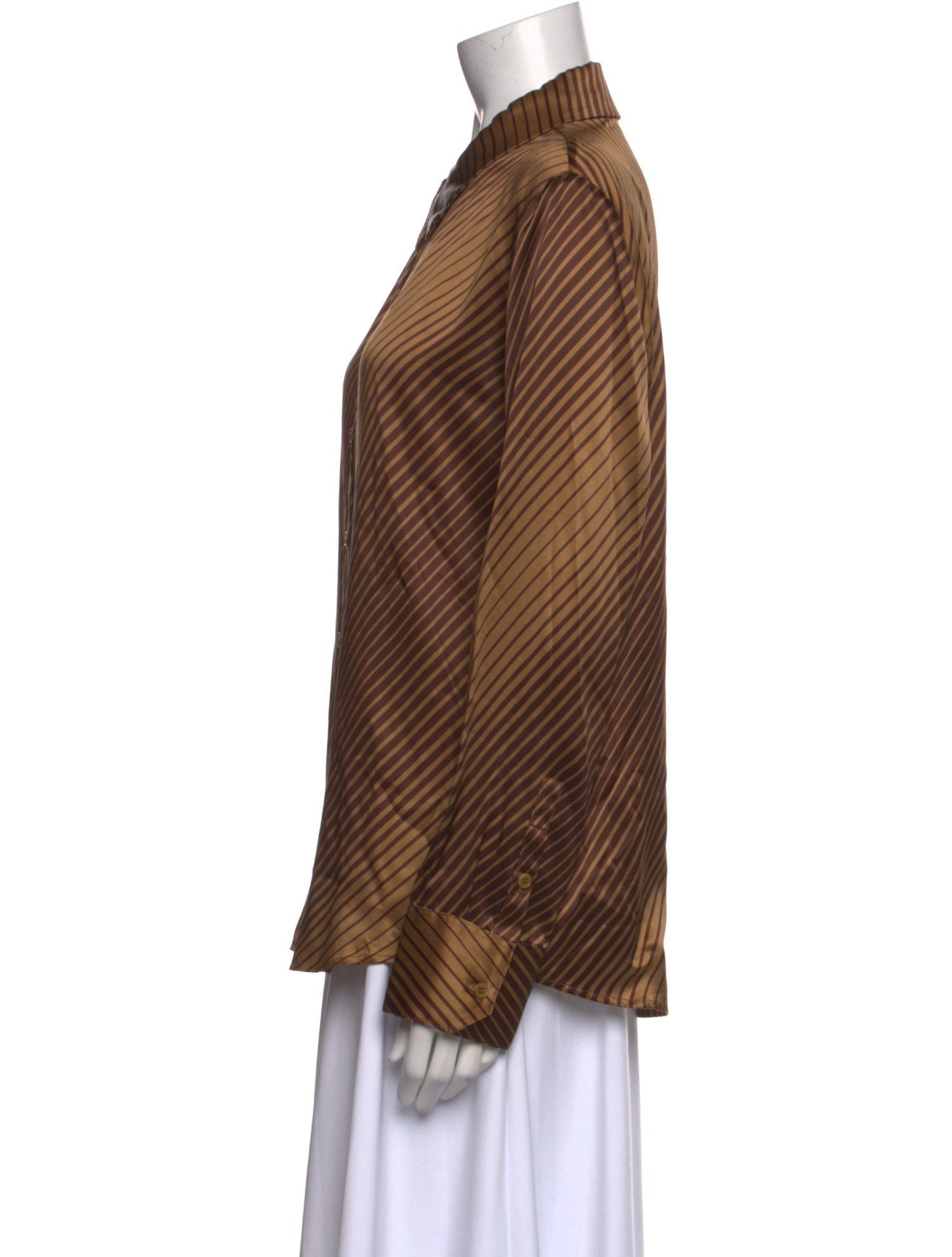 Reformation Silk Striped Button-Up Top