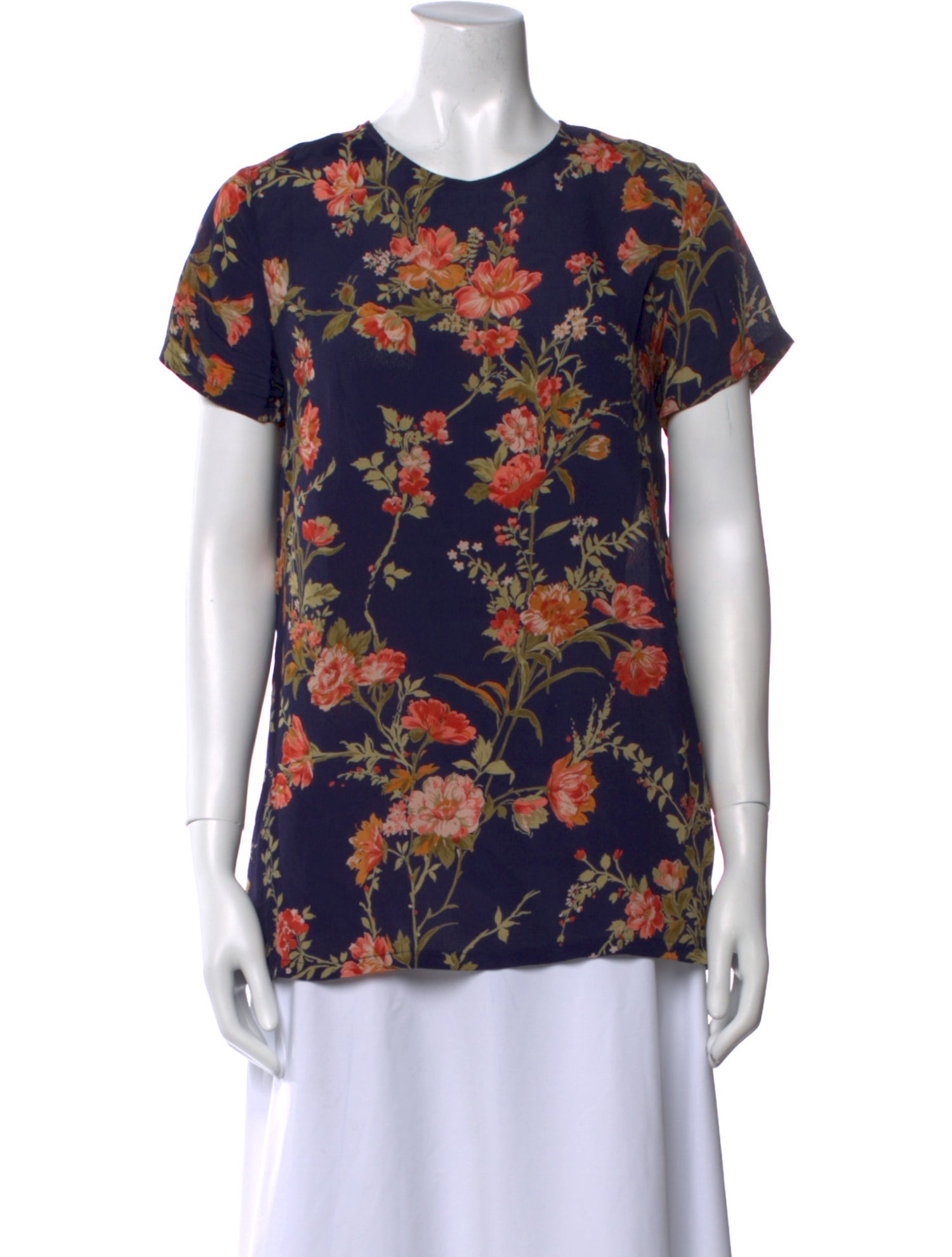 Reformation Floral Print Crew Neck T-Shirt