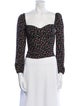 Reformation Floral Print Square Neckline Crop Top