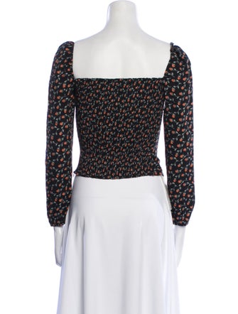Reformation Floral Print Square Neckline Crop Top