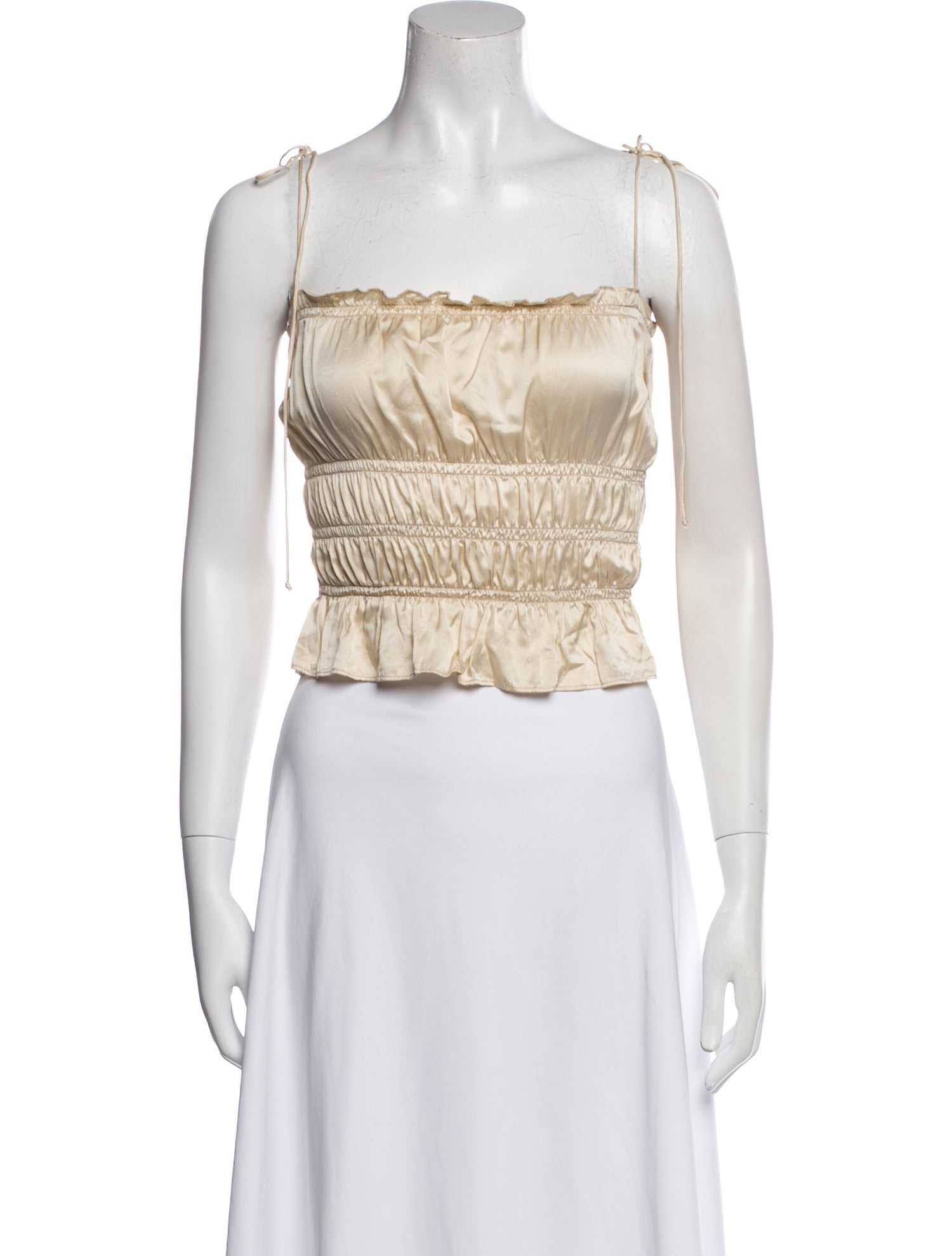 Reformation Silk Square Neckline Crop Top