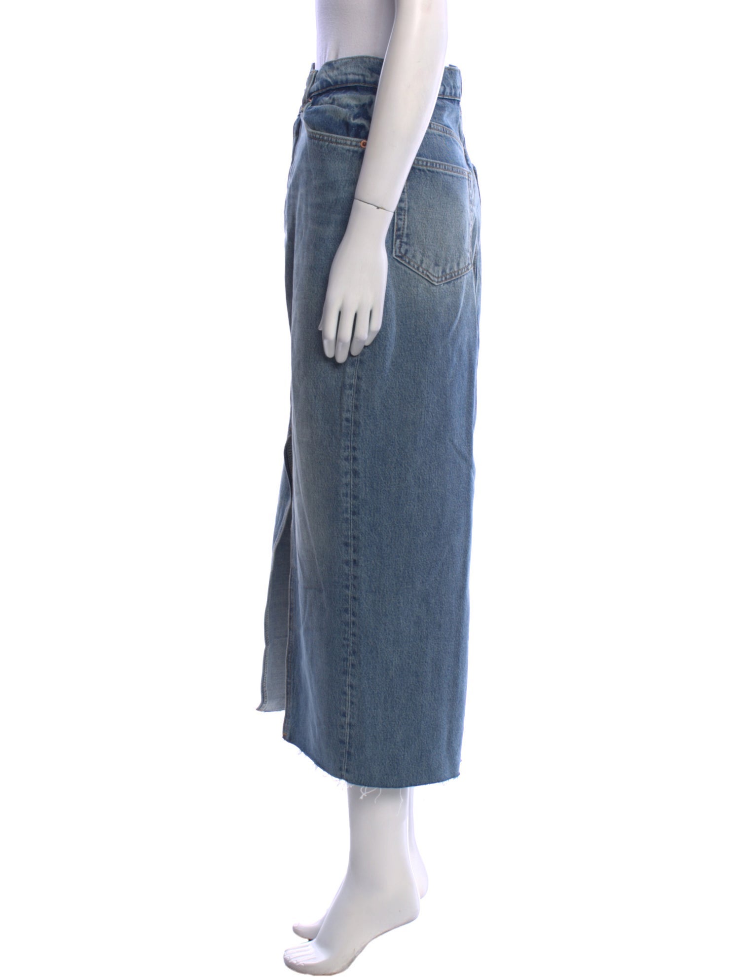 Reformation Distressed Accents Midi Length Skirt