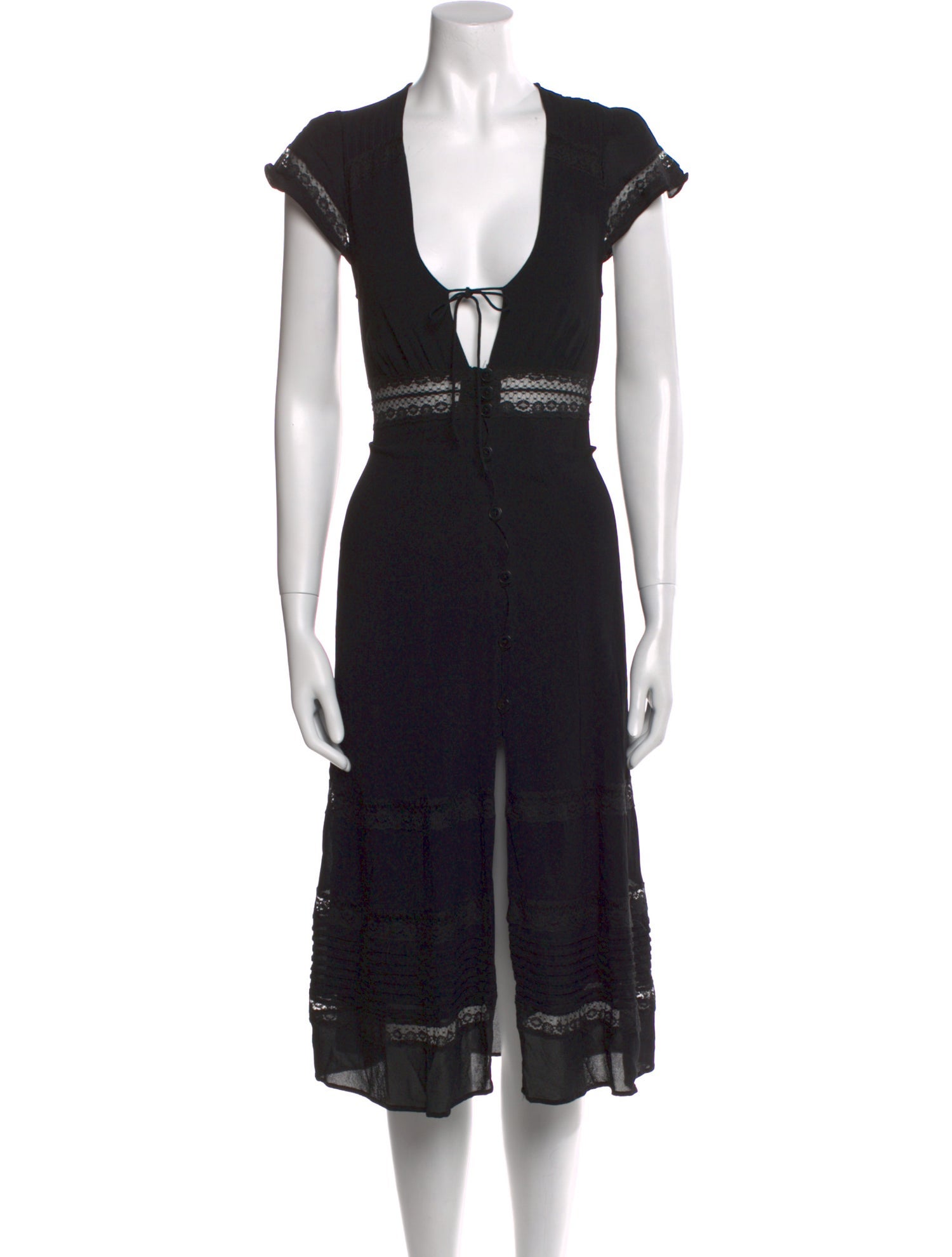 Reformation V-Neck Midi Length Dress