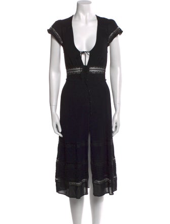 Reformation V-Neck Midi Length Dress