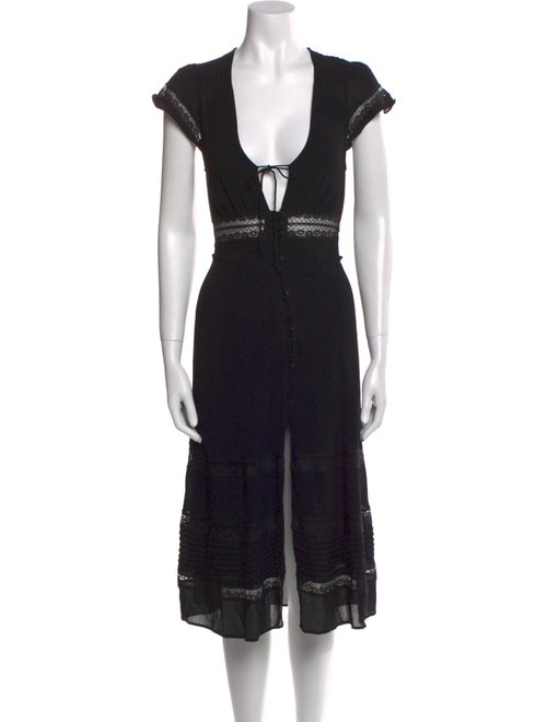 Reformation V-Neck Midi Length Dress