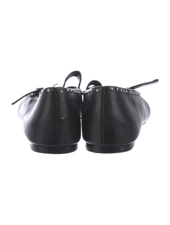 Reformation Leather Studded Accents Mary Jane Flats