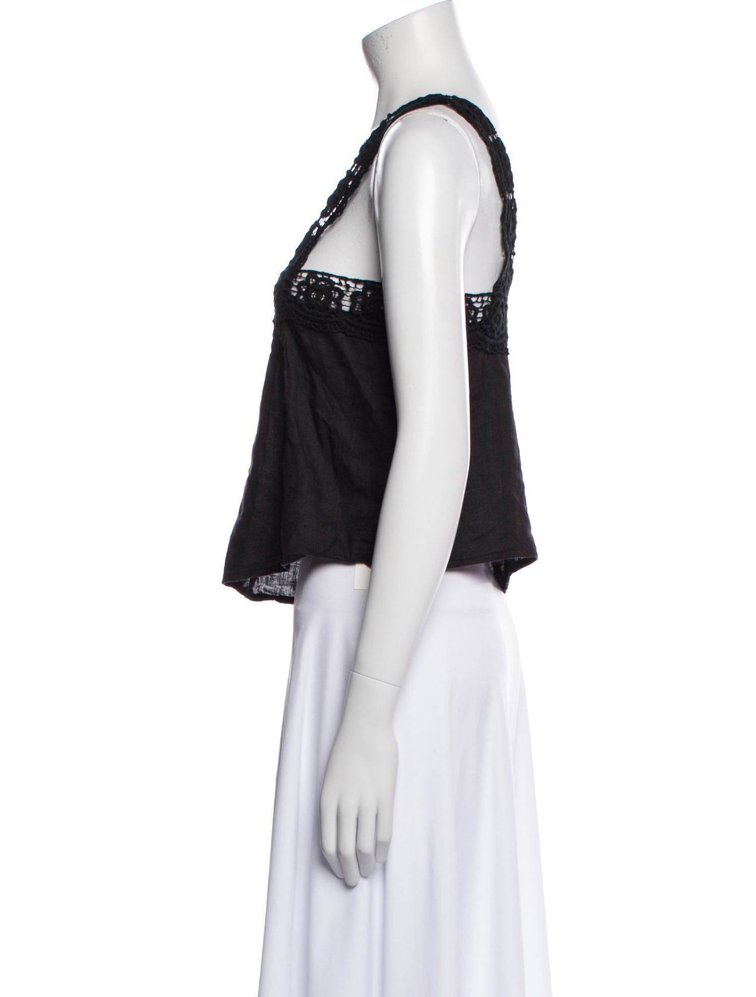 Reformation Linen Square Neckline Crop Top