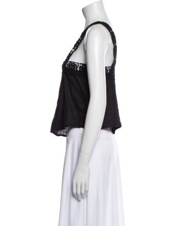 Reformation Linen Square Neckline Crop Top